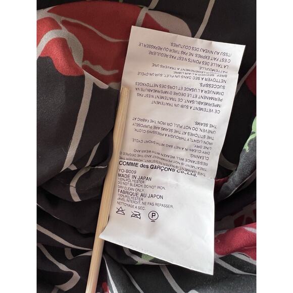 JUNYA WATANABE Comme des Garçons MAN Shirt Floral Print Short Sleeve Size Small - Picture 7 of 7